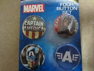 Set of four Marvel buttons.