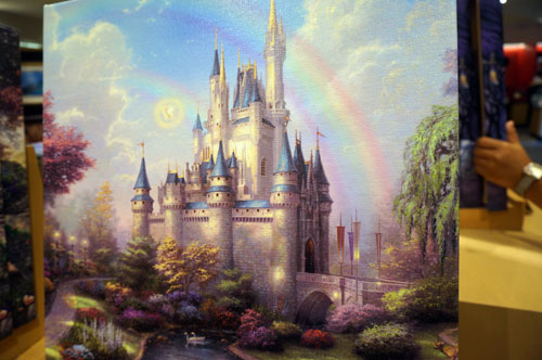 The painting of Cinderella Castle is beautiful.
