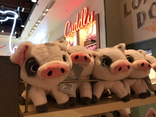 You can find a variety of huggable characters like Pua from Moana!