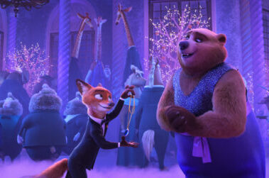 [L-R] Judy Hopps (voiced by Ginnifer Goodwin), Nick Wilde (voiced by Jason Bateman), and the Bearoness (voiced by Yvette Nicole Brown) in Walt Disney Animation Studios' "Zootopia 2." From the Oscar®-winning team of Disney Animation chief creative officer Jared Bush and Byron Howard (directors) and Yvett Merino (producer), “Zootopia 2” opens in theaters Nov. 26. © 2025 Disney Enterprises, Inc. All Rights Reserved.
